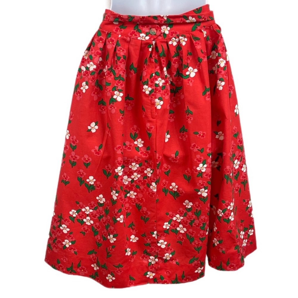 Vintage Malia Honolulu Cotton Floral Skirt *00 Orange/Red - Picture 7 of 9